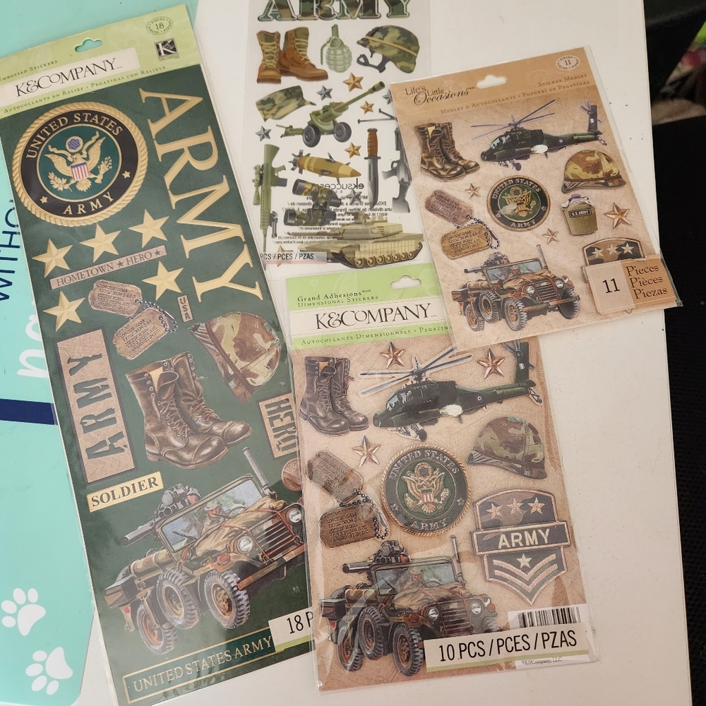 5/20$ ARMY 6 scrapbooking sticker bundle